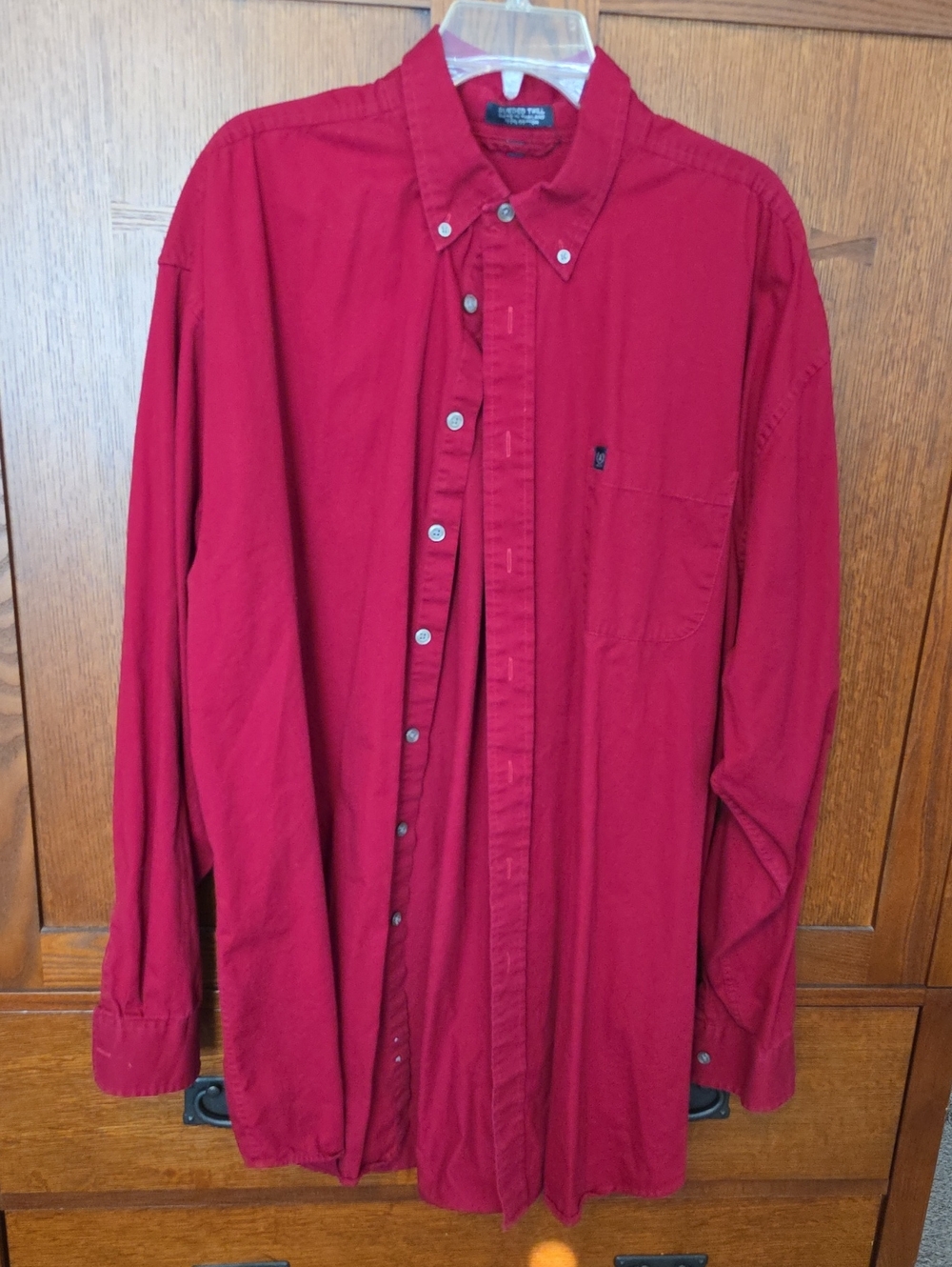 Izod Button-Up Shirt in Dark Red